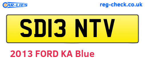 SD13NTV are the vehicle registration plates.