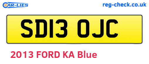 SD13OJC are the vehicle registration plates.
