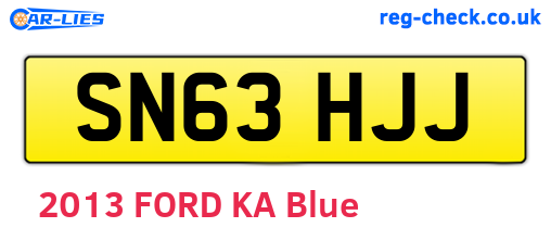 SN63HJJ are the vehicle registration plates.