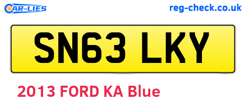 SN63LKY are the vehicle registration plates.