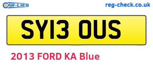 SY13OUS are the vehicle registration plates.