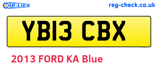 YB13CBX are the vehicle registration plates.