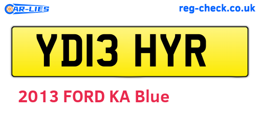 YD13HYR are the vehicle registration plates.