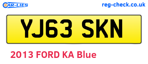 YJ63SKN are the vehicle registration plates.