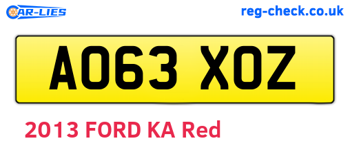 AO63XOZ are the vehicle registration plates.