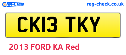 CK13TKY are the vehicle registration plates.
