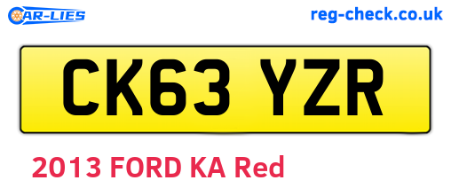 CK63YZR are the vehicle registration plates.