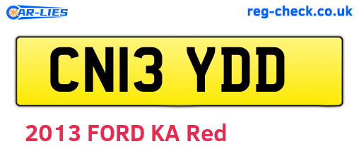 CN13YDD are the vehicle registration plates.