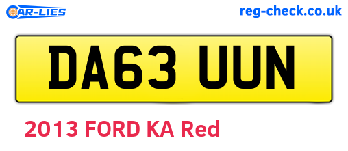 DA63UUN are the vehicle registration plates.