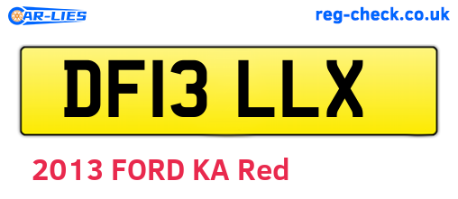 DF13LLX are the vehicle registration plates.
