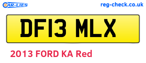 DF13MLX are the vehicle registration plates.