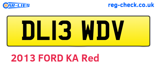 DL13WDV are the vehicle registration plates.