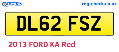 DL62FSZ are the vehicle registration plates.
