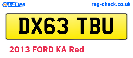 DX63TBU are the vehicle registration plates.