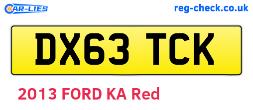 DX63TCK are the vehicle registration plates.