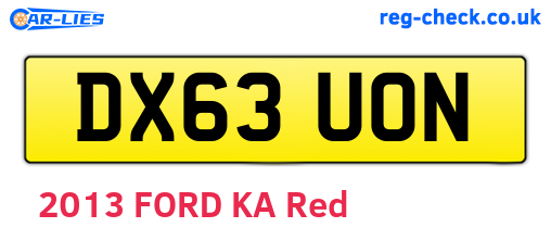 DX63UON are the vehicle registration plates.