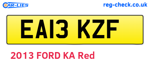 EA13KZF are the vehicle registration plates.