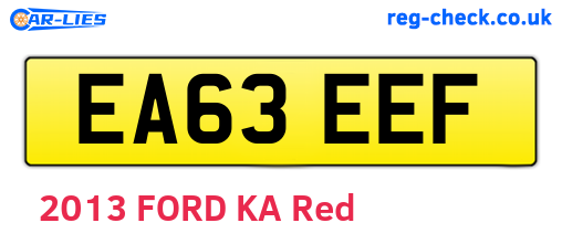EA63EEF are the vehicle registration plates.