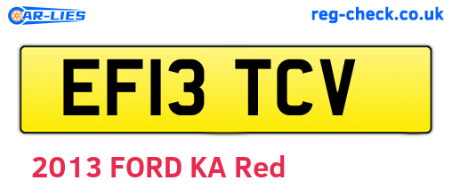 EF13TCV are the vehicle registration plates.