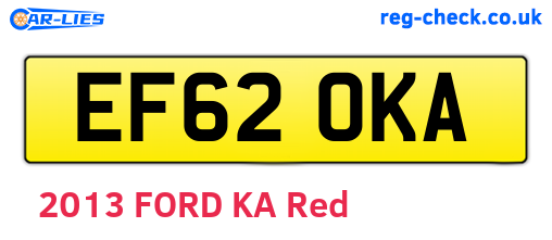 EF62OKA are the vehicle registration plates.