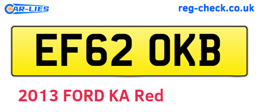 EF62OKB are the vehicle registration plates.