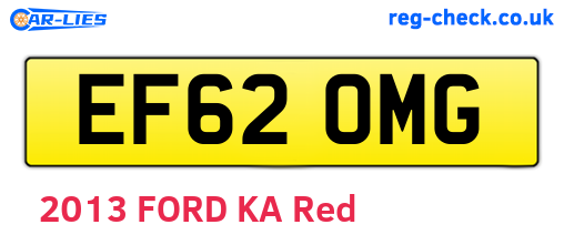 EF62OMG are the vehicle registration plates.