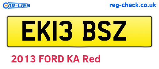 EK13BSZ are the vehicle registration plates.