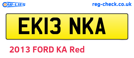 EK13NKA are the vehicle registration plates.