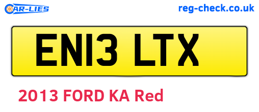 EN13LTX are the vehicle registration plates.