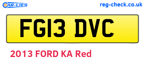 FG13DVC are the vehicle registration plates.