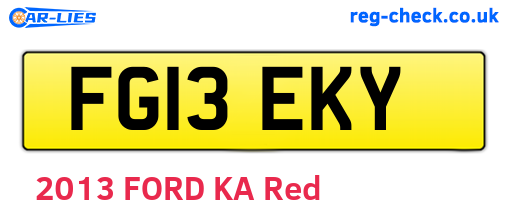 FG13EKY are the vehicle registration plates.