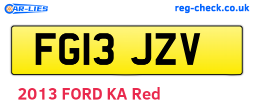 FG13JZV are the vehicle registration plates.