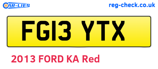 FG13YTX are the vehicle registration plates.
