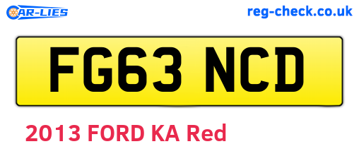 FG63NCD are the vehicle registration plates.