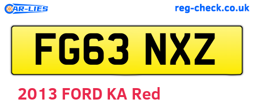 FG63NXZ are the vehicle registration plates.