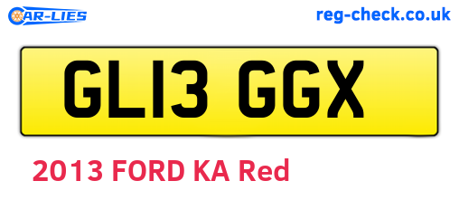 GL13GGX are the vehicle registration plates.