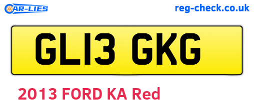 GL13GKG are the vehicle registration plates.