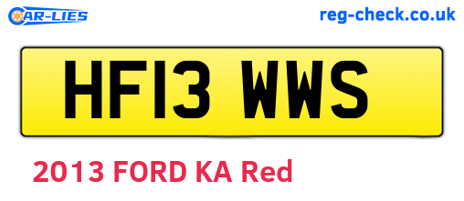 HF13WWS are the vehicle registration plates.