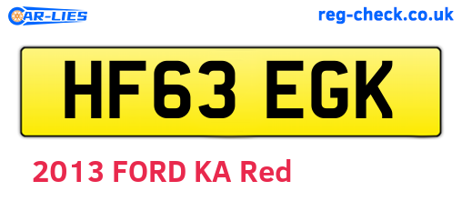 HF63EGK are the vehicle registration plates.