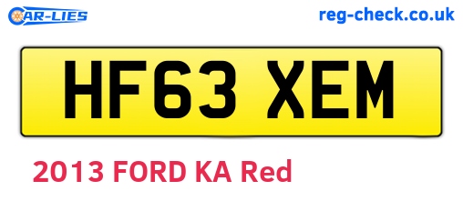 HF63XEM are the vehicle registration plates.
