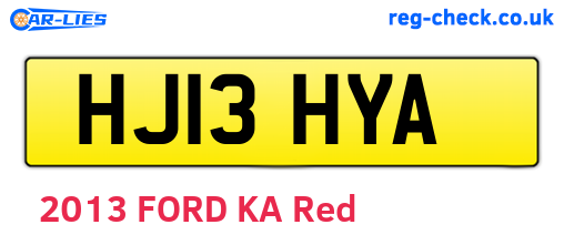 HJ13HYA are the vehicle registration plates.