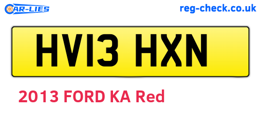 HV13HXN are the vehicle registration plates.