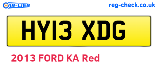 HY13XDG are the vehicle registration plates.