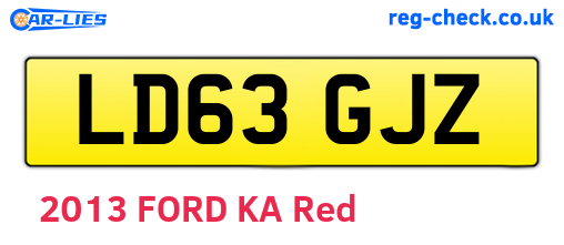 LD63GJZ are the vehicle registration plates.