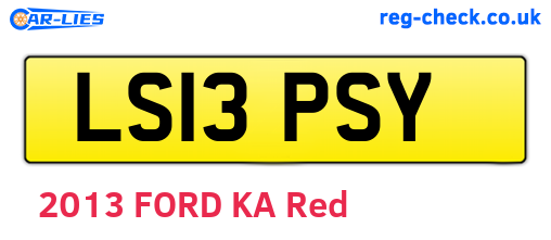 LS13PSY are the vehicle registration plates.