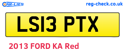 LS13PTX are the vehicle registration plates.