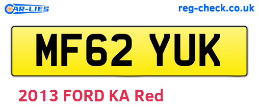 MF62YUK are the vehicle registration plates.