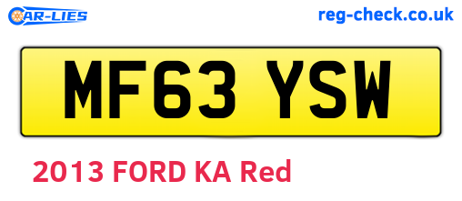 MF63YSW are the vehicle registration plates.