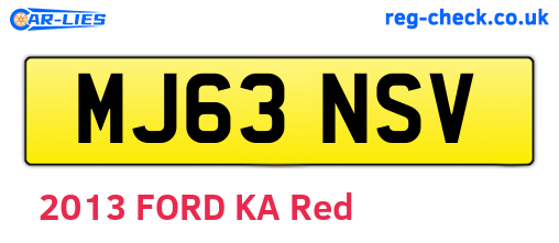 MJ63NSV are the vehicle registration plates.