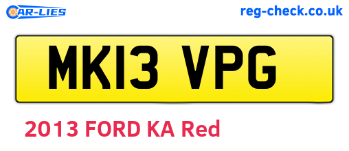 MK13VPG are the vehicle registration plates.